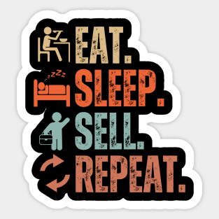 Eat Sleep Sell Repeat Sticker